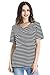 Bearsland Maternity Women's Striped Short Sleeves Maternity Nursing Top BB022,Dark Black/White,X-Large