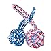 Sandistore Puppy Dog Cat Pet Toy Cotton Braided Knot Rope Chew Knot Chewing Toy (A)