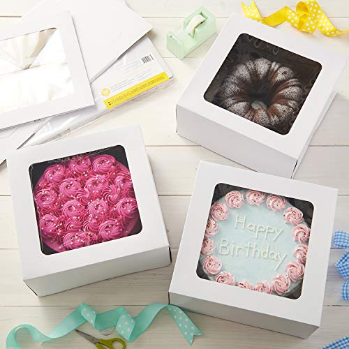 Wilton 12Inch Cake Boxes with Windows for 10Inch Cakes, White, 6