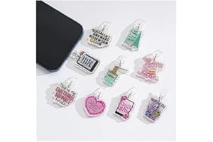 9PCS Dust Plug Charm for iPhone 11 12 13 14 Cute Dust Protector Covers for AirPods Book Lover Theme Charms Gift for All Light