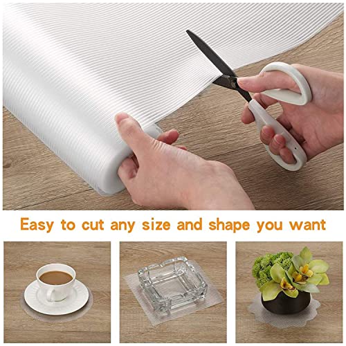 EAQQWWY Non-Adhesive Shelf Liner Non-Slip Waterproof Oil-Proof Cabinet Drawer Liner, Washable EVA Fridge Refrigerator Cupboard Mat, Easy to Cut for Kitchen Pantry Home Use