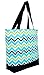 Ever Moda Chevron Tote Bag (Blue)