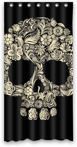 Skull Decorative Pattern Waterproof Fabric Polyester Custom Shower Curtain 36" X 72"