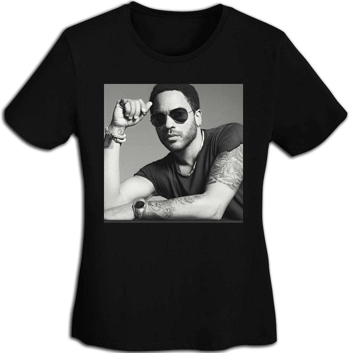 lenny kravitz black and white america shirt