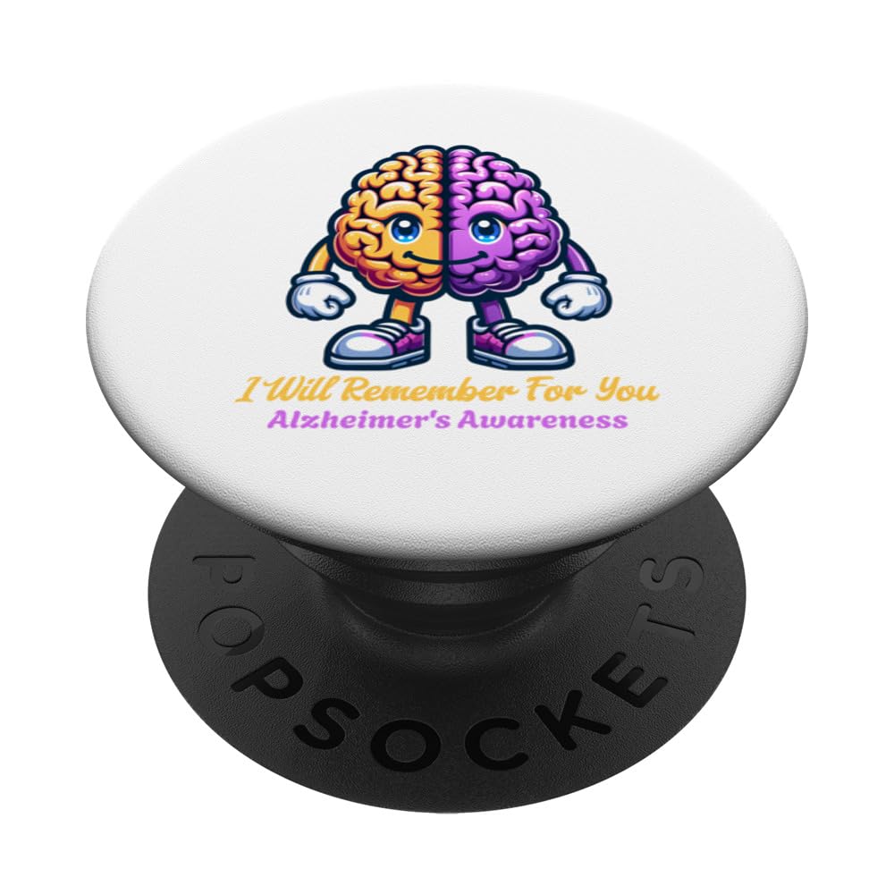 Alzheimer's And Brain Awareness I Will Remember For You PopSockets Swappable PopGrip