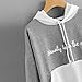 Womens Letters Long Sleeve Hoodie Sweatshirt Hooded Pullover Tops Casual Blouse (M, Gray)