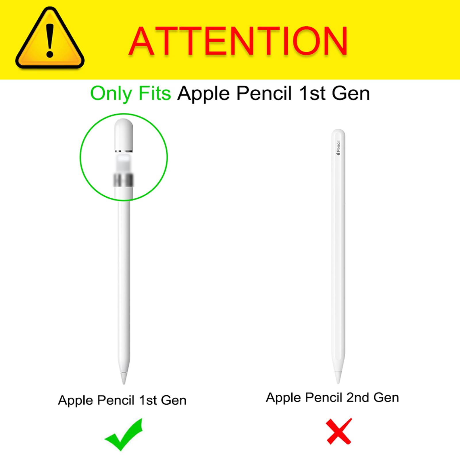 3 Pieces Silicone Bundle Compatible with Apple Pencil 1st Generation, Soft Protective Cover Accessories Pencil Cap Holder with Nib Cover, Cable Adapter Tether, White