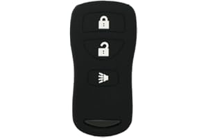 SEGADEN Silicone Cover Protector Case Holder Skin Jacket Compatible with NISSAN 3 Button Remote Key Fob CV2507 Black
