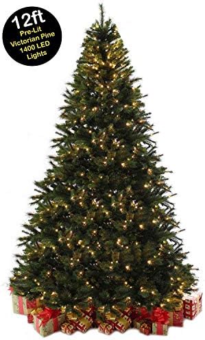 12ft Prelit Christmas Victorian Pine Green Tree