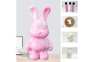 Smile lab DIY Painting Fluid Rabbit Painting Kit Set Creative Home Decorations Handmade Doll Figurine Toys Gift for Birthday, DIY Kits for Adults(9.25 inch)