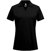 Gopune Women's Short Sleeve Golf Shirts V Neck Collared Tennis Tops Quick Dry UV Protection