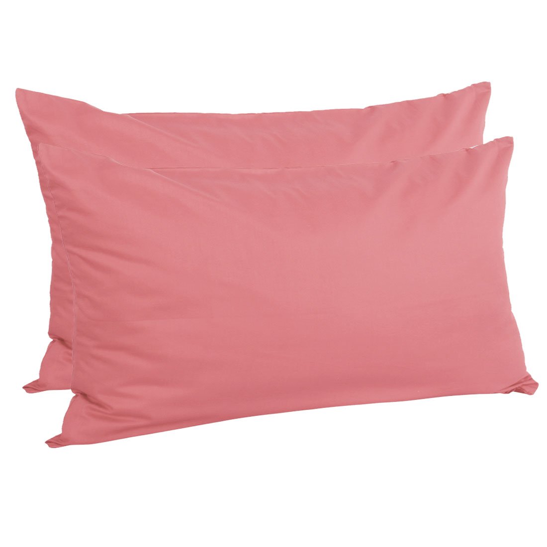 sourcingmap 100% Egyptian Cotton Pillowcases 2 Pack, 300 Thread Count Hotel Quality Pillow Cases with Zipper Closure Super Soft and Breathable Bed Pillow Cases Coral Pink 50 x 90cm