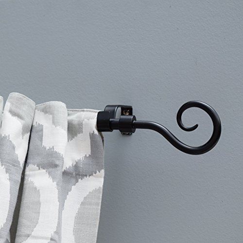 GB HOME COLLECTION Window Treatment Drapery Rod, 48-84 inches, Black - Thumbnail 2