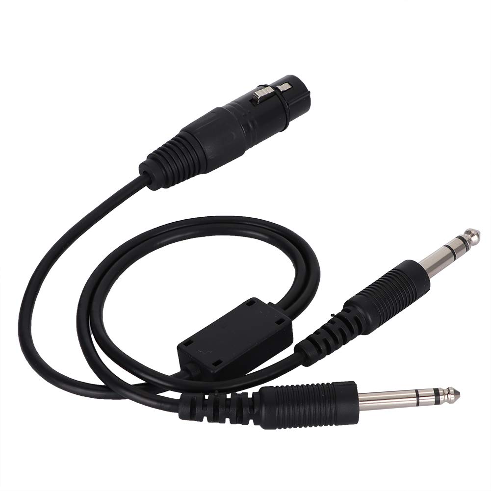 Aviation Headphone Adapter, XLR to GA Dual Plug 5Pin Headset Adapter Cable, Avation Heaphone Cable for Airbus XLR to GA Dual Plug
