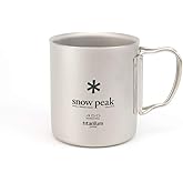 Snow Peak Double Wall Titanimum Insulated Mug, Lightweight, Durable, Camping, 450ml