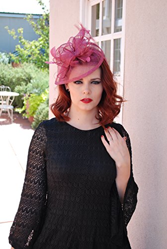 Maroon Fascinator, Light Burgundy 