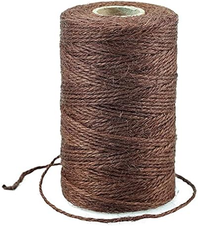 G2PLUS Jute String Twine 2MM 100M Natural Garden Rope 3 Ply for DIY Craft