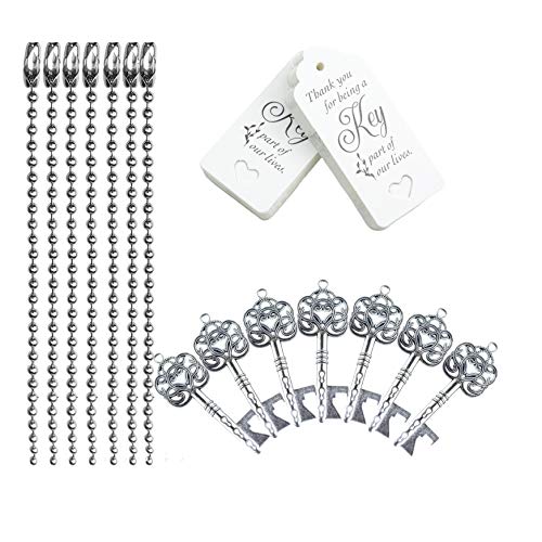 image for Makhry 52pcs Vintage Skeleton Key Bottle Opener Party Favor Wedding Fa
