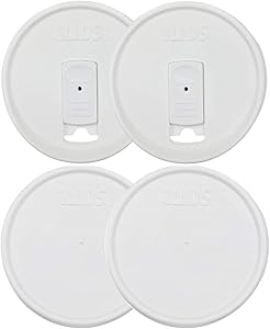 iLIDS Mason Jar Drink and Storage Lids, Wide Mouth, White, Pack of 4