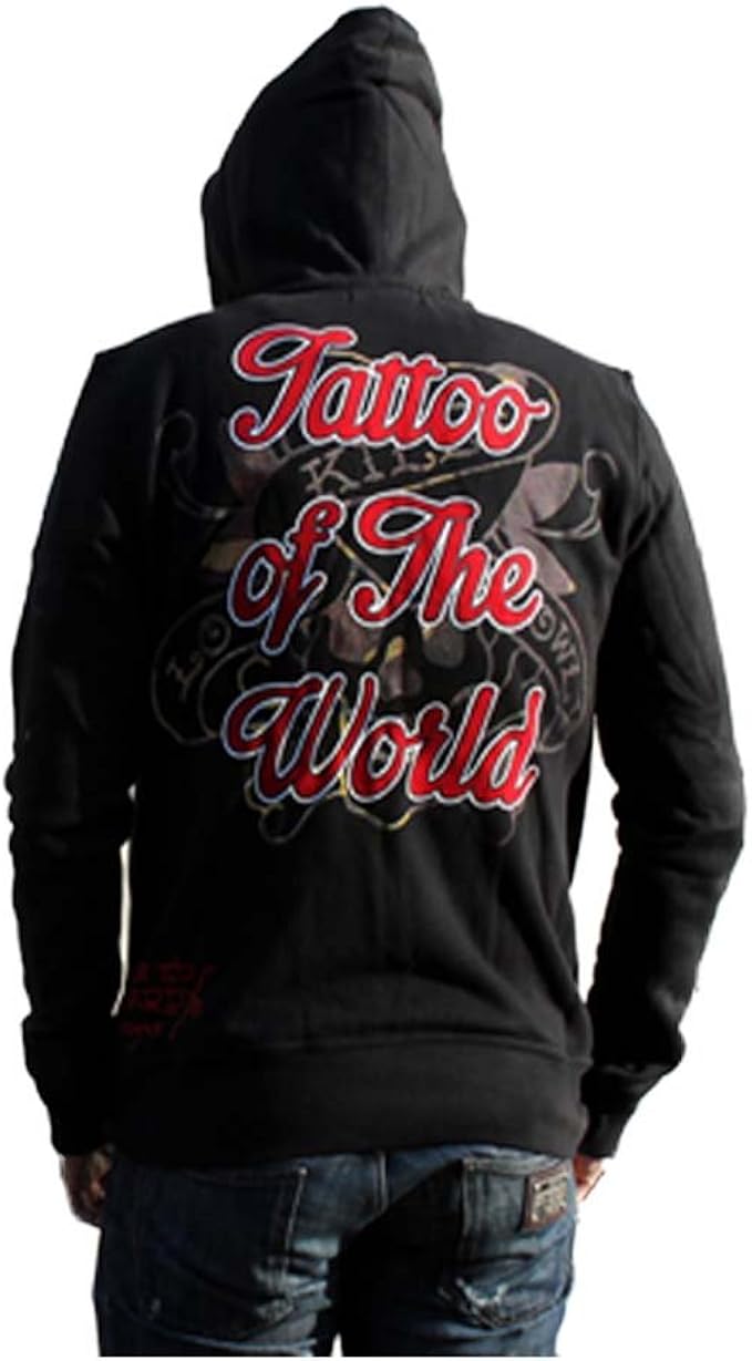 Amazon Co Jp エドハーディー パーカー Ed Hardy メンズ スカル ロゴ M08csp005 正規品 M Black 服 ファッション小物