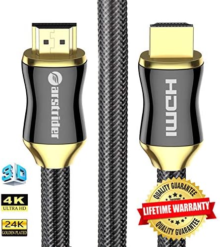 4K HDMI Cable/HDMI Cord 10ft - Ultra HD 4K Ready HDMI 2.0 (4K@60Hz 4:4:4) - High Speed 18Gbps - 28AWG Braided Cord…