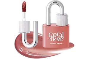 CORALHAZE CORLAHAZE Glow Lock Jelly Tint 112 Nutty 4g, Hydrating Jelly Glow Lip Stain, Glass-Like Shine Lip Gloss, Long-Lasting Color, Moisturizing Lip Enhancer, Collectible Lock-Shaped Design, Korean Makeup