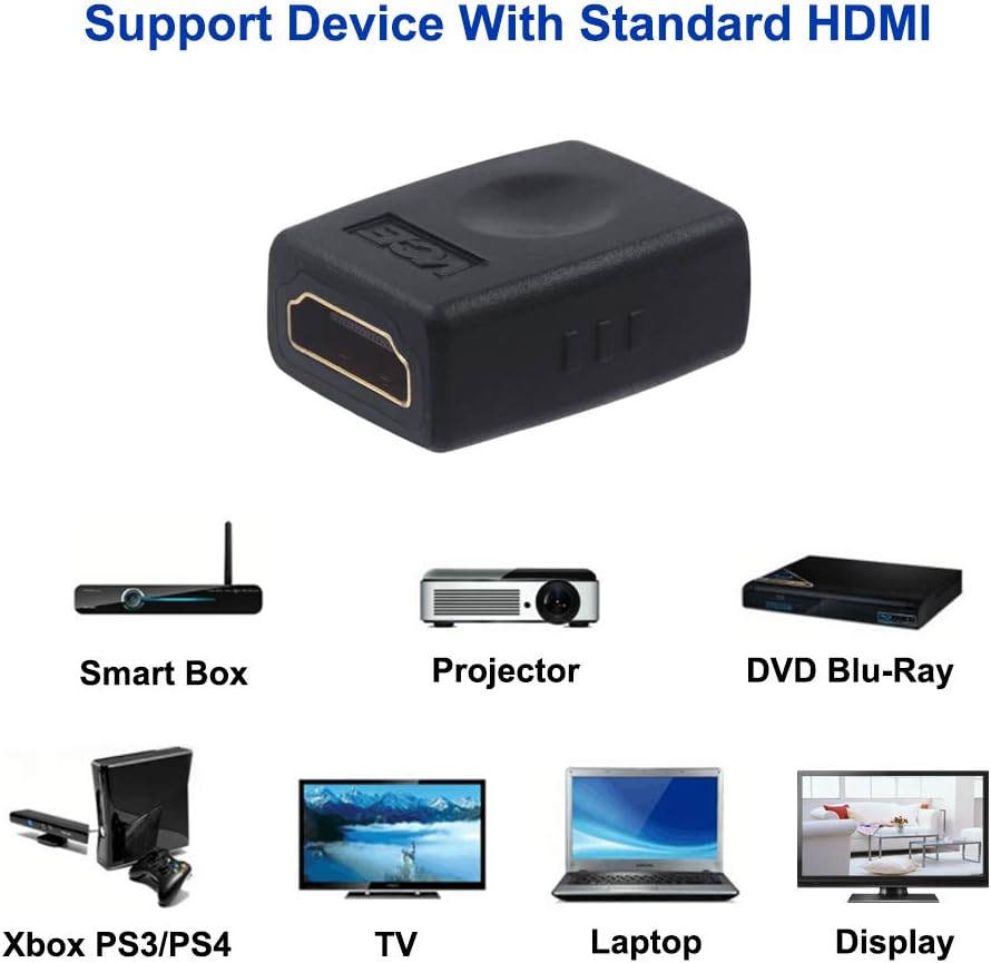 VCE HDMI Coupler HDMI 4K Female to Female Connector Adapter 2 Pack: Electronics