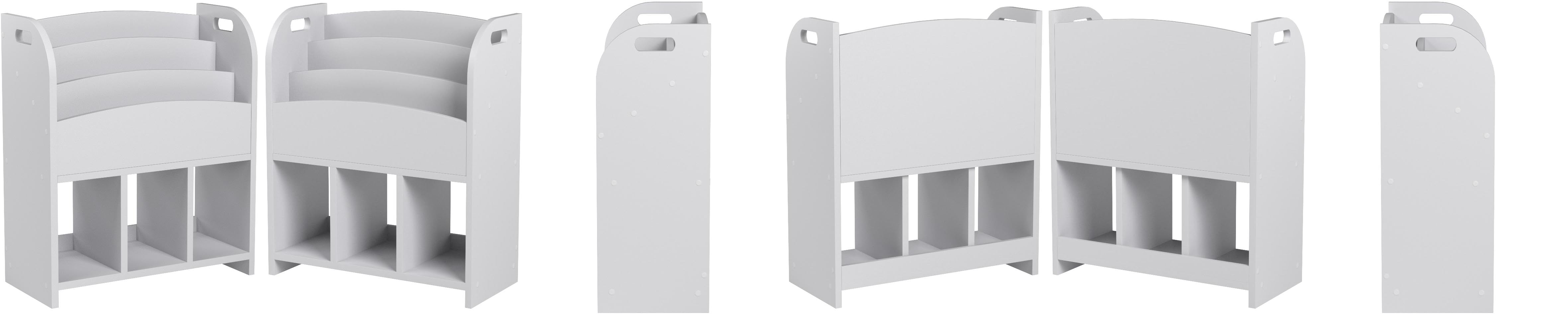 Amazon Co Jp 山善 絵本 ラック 子供用 幅64 5 奥行29 高さ75cm 対応 移動に持ち手 おもちゃ 組立品 ジョイホワイト Ckmr 7565 Jw ホーム キッチン