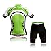 WOSAWE Mens Breathable Cycling Jersey Padded Shorts (Green Knights Suit, M)