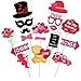 Valentines Day Photo Booth Props Kit - Large Size, NO DIY Needed- Valentines Photo Props - Valentine's Day Party Supplies Favors -31PCS