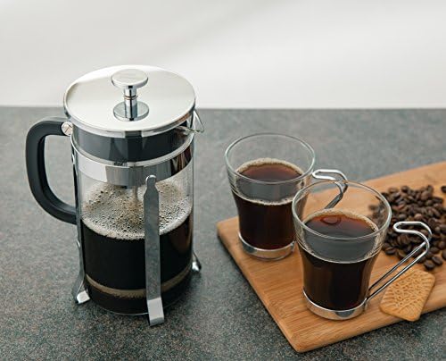 French Press Coffee and Tea Maker | 8 Cup (34oz, 1000ml) | Strong Borosilicate Glass and Durable Stainless Steel | French Coffee Press Set by Kitchen Monarch Premium
