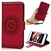 YOKIRIN iPhone 7 Plus iPhone 8 Plus Case, Wrist Strap PU Leather 3D Relief Embossing Totem Dream Catcher Cover with Credit Card ID Holders Kickstand Magnetic Closure Flip Folio Full Protective Skin