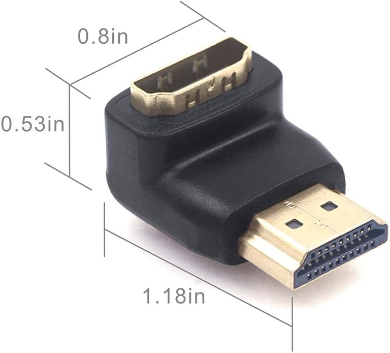 VCE Combo HDMI 90 Degree and 270 Degree Right Angle Male to Female Adapter 3D&4K Supported: Home Audio & Theater