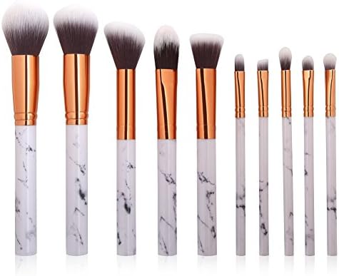 JingyangO 10pcs Marbling Model Foundation Brushe Set Professional Eyebrow Lip Make-up Tools For Girls Womens