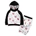 2pcs Baby Boy Girls Hooded Sweatshirt Fox Pattern Top Pants Home Outfits Costume (0-3M, White)