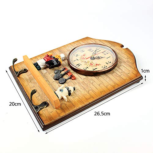 Muellery Chef Decorative Wall Mounted Clock with Key Holder for Kitchen