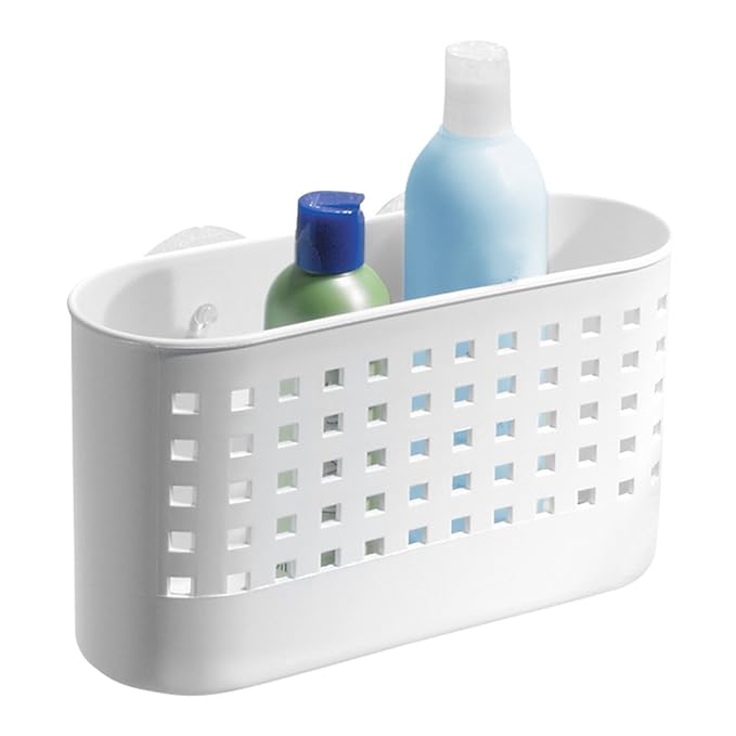 iDesign Shower Basket with Strong Suction Cups, Small Shower Organiser
