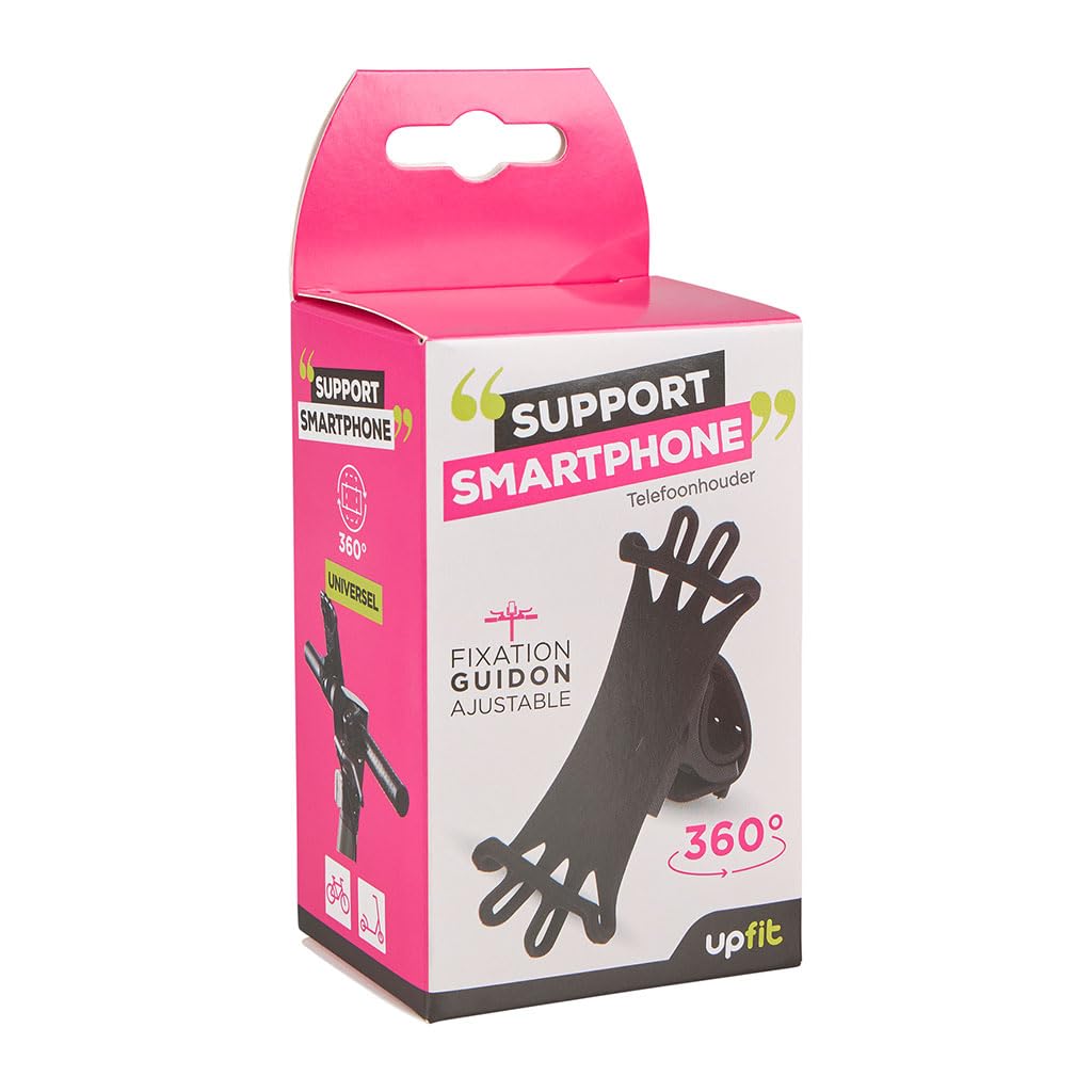 RAYMOND. - Handlebar Mounts for Mobile Phone - Universal Bicycle Phone Holder, Clip on Bike Phone Holder - Silicone - 360° Rotation - Compatible with 4" to 6.5" Screen