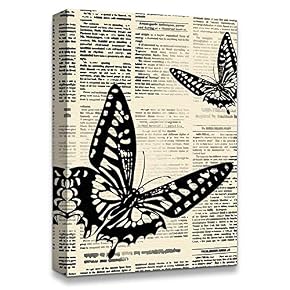 Butterfly On The Newspaper Home Artwork for Living Room Bedroom