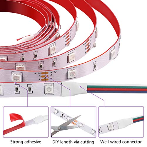 Elfeland LED Strip Lights 39.3ft, RGB Light Strip Kits Color Changing
