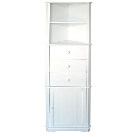 White Shelf Cupboard And Drawer Corner Unit Furniture Amazon Co