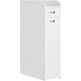 VASAGLE Small Bathroom Storage Cabinet, Slim Bathroom Storage Organizer, Toilet Paper Storage Cabinet, for Small Spaces, Whit