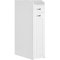 VASAGLE Slim Storage Cabinet, Narrow Storage Organizer with Slide Out Drawers, Freestanding Toilet Paper Holder, Small Space 