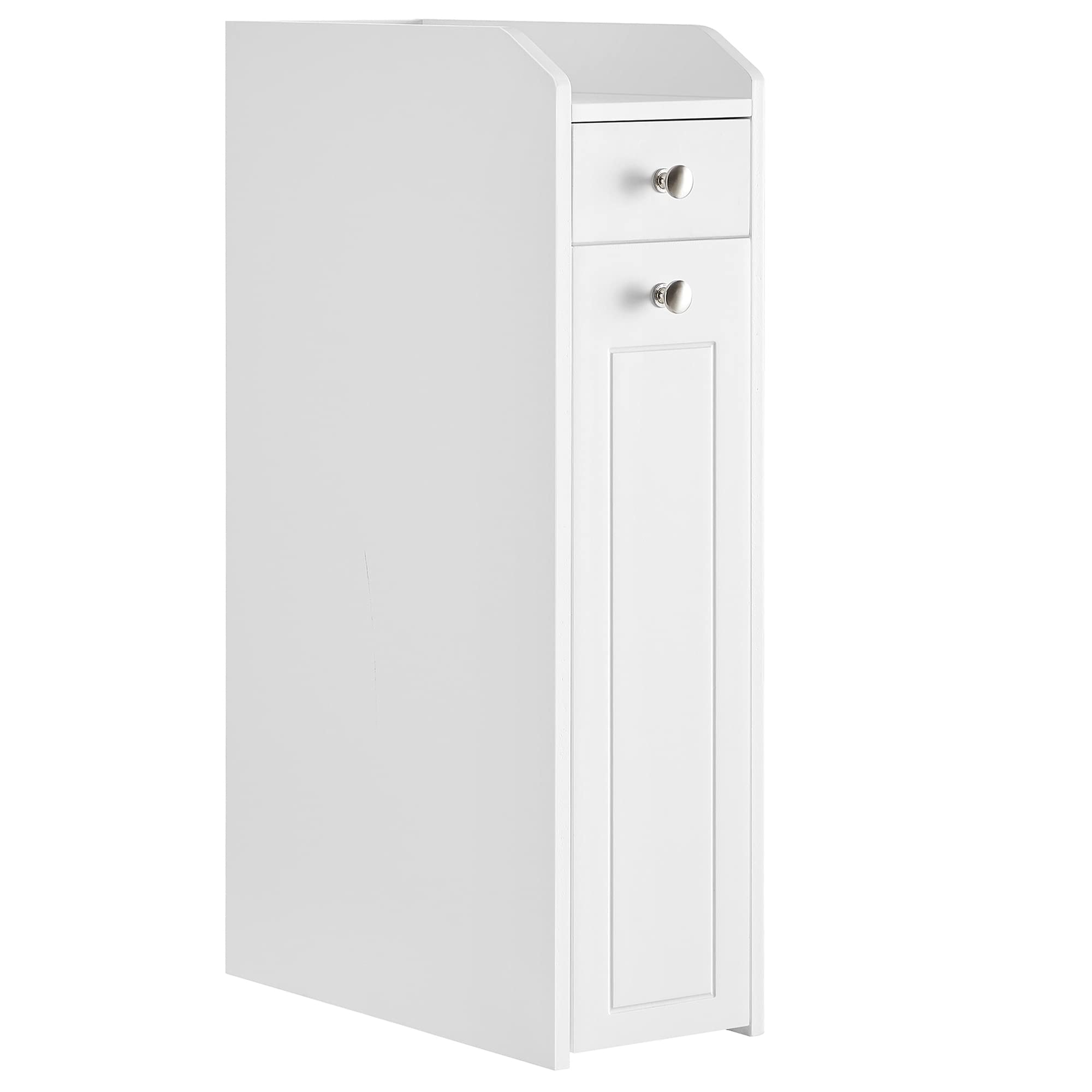 Photo 1 of ***BIG SCRATCH!!!VASAGLE Slim Storage Cabinet, Narrow Storage Organizer with Slide Out Drawers, Freestanding Toilet Paper Holder, Small Space Skinny Cabinet for Bathroom Kitchen Corner, Cloud White UBBC847P31