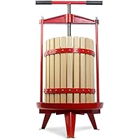 SQUEEZE master Fruit Wine Cider Press - Solid Wood Basket- 3.17 Gallon/12L-T Handle Bar-More Stable,Apple Grape Crusher…