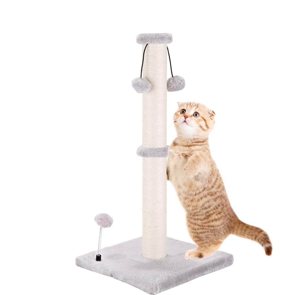 51cm Cat Scratching Post for Indoor Cats, Kitten Scratching Post Tower with 3 Ball Toys, Durable Cat Scratcher Pole with Natural Sisal Rope and Heavy Base — image 1