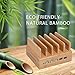 InkoTimes Bamboo Wood Charging Station - Best 5 Port Fast Charging Station for Multiple Devices - Perfect for Kindle Fire Smart Phone iPhone X iPad Tablets Home Family Office or Gift Giving