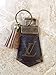 Handcrafted, re-purposed Louis Vuitton canvas key chain with tassel
