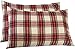 Amazon Brand – Pinzon 160-Gram Plaid Flannel Cotton Pillowcases, Set of 2, Standard, Cream / Red Plaid