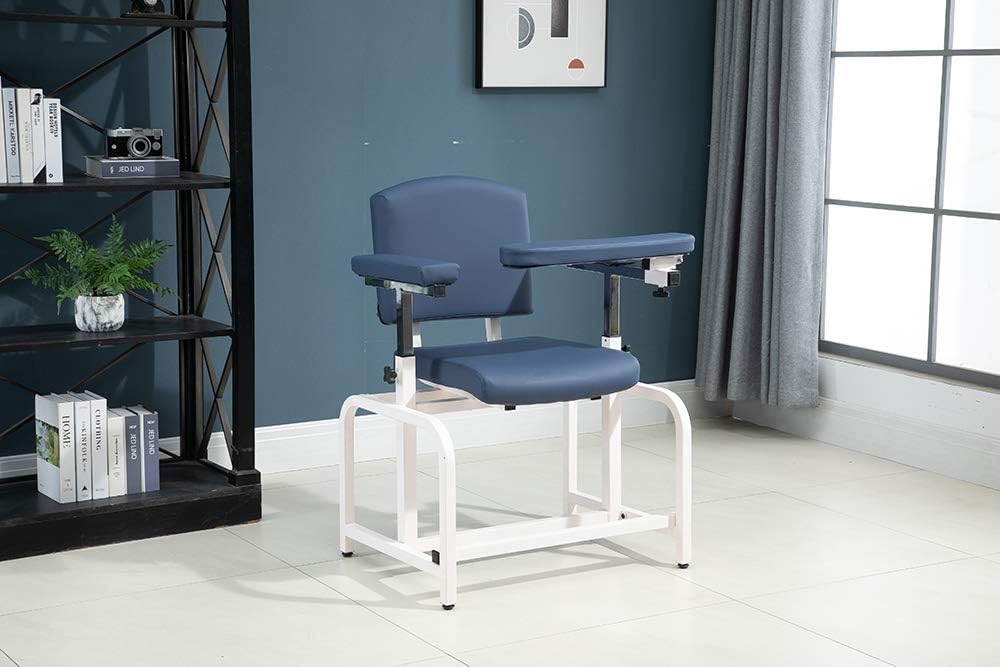 medycare Lab Blood Drawing Chair,Comfortable Phlebotomy Chair for Lab Spa Clinic and Treatment Room… (Blue, Normal): Health & Personal Care